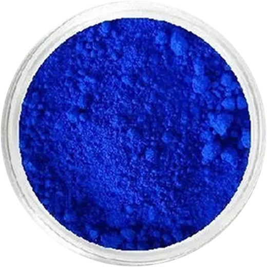 Pigment Blue 15:3 and 15:4 powder in a glass dish